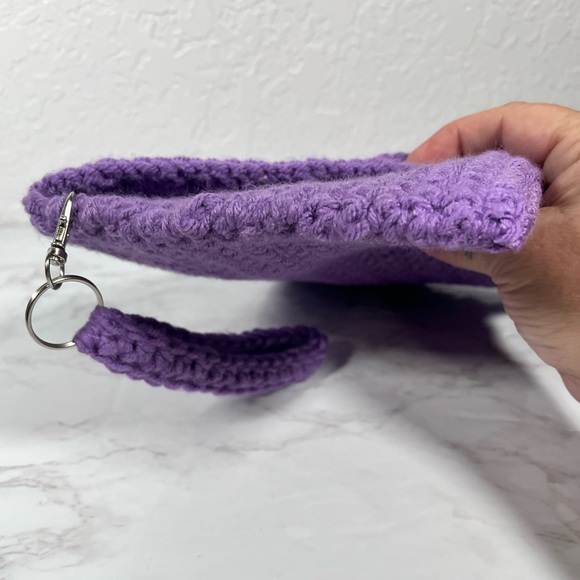 Purple Crochet Wristlet Clutch - Picture 7 of 10